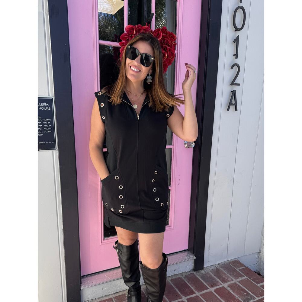 Black Mini Dress with Dolman Sleeves NWT